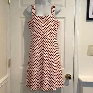 DRAPER JAMES Red/White Striped Classic A-Line Capsule Resortwear Tank Dress M